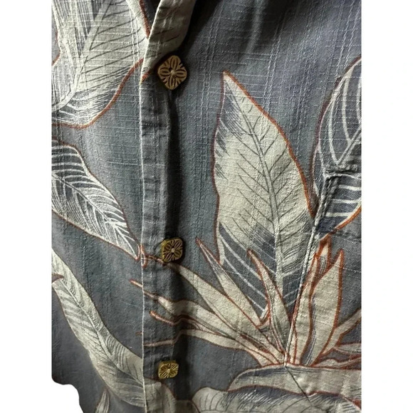 Jamaica Jaxx Men's Silk Gray Hawaiian Casual Button-Down Shirts Size Large - Picture 4 of 5